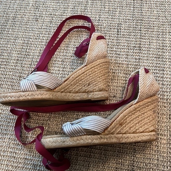 J Crew Espadrille Wedges with Ankle Wrap - Picture 2 of 4